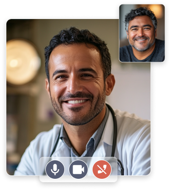 Patient on a video call with their Enara physician