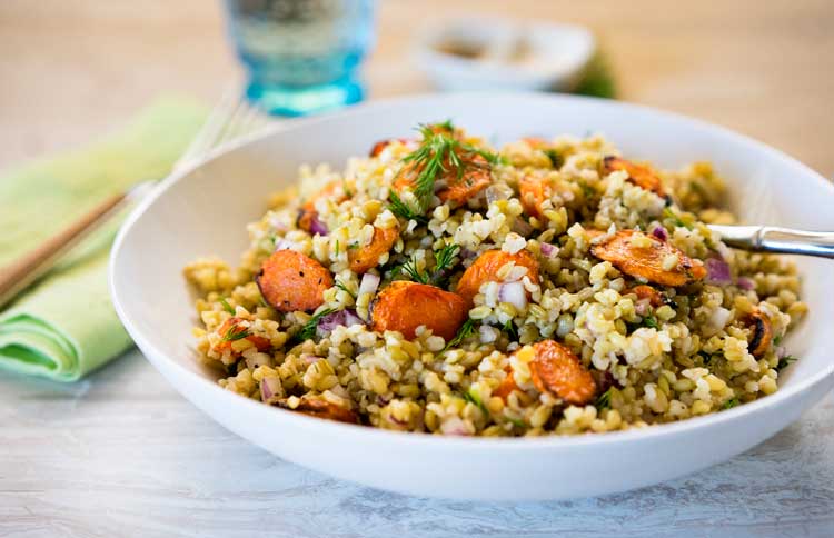 carrot salad with freekeh