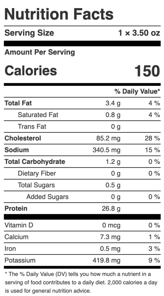 Shredded Chicken Nutrition Facts