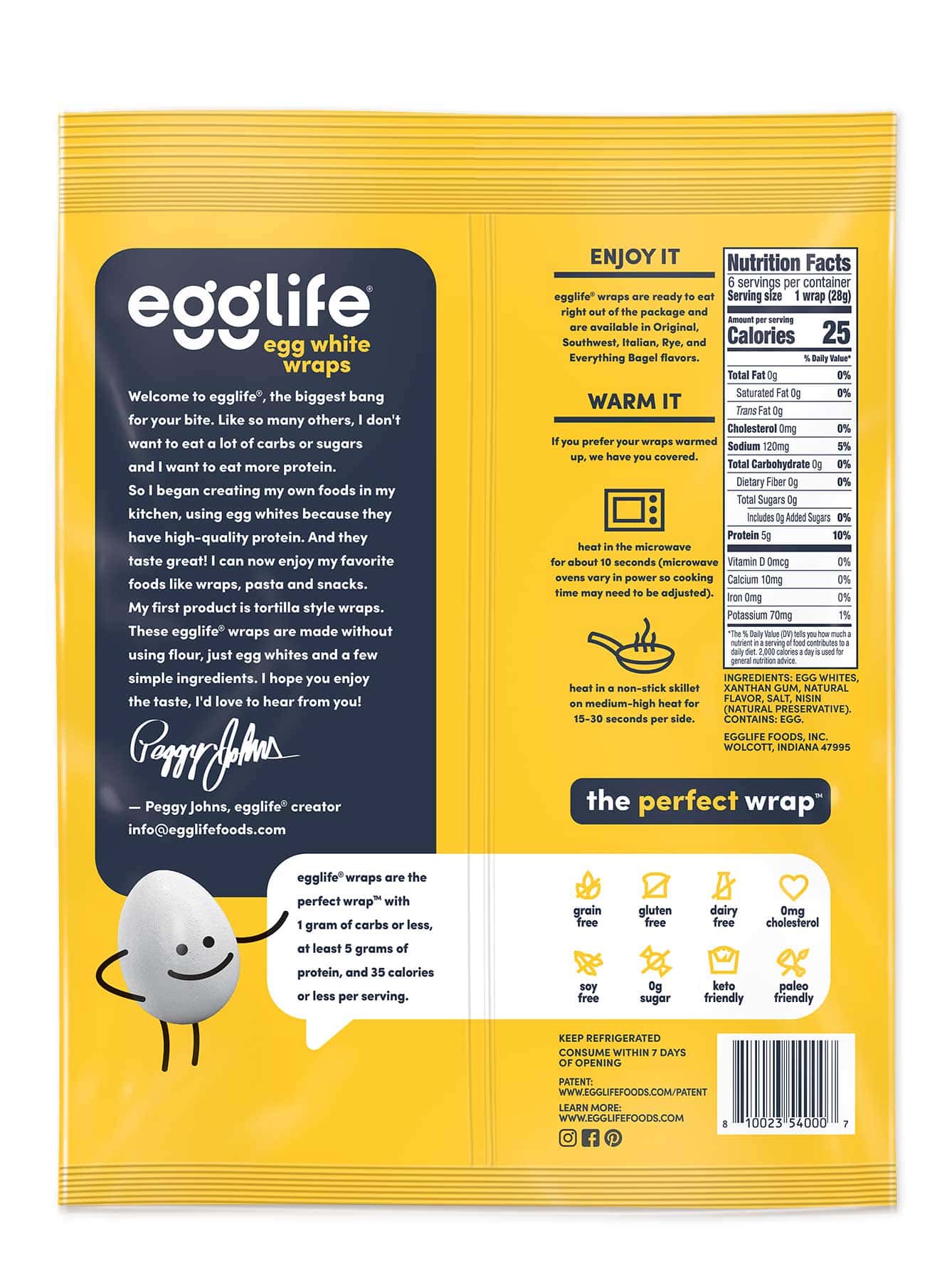 Egglife Egg White Wraps Ingredients & Nutrition Facts
