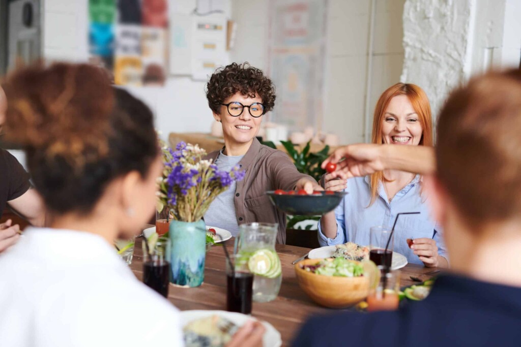 Friends sharing a meal | Eat Out and Lose Weight